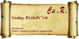 Csaby Richárd névjegykártya