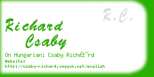 richard csaby business card